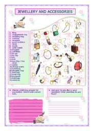 English Worksheet: JEWELLERY AND ACCESSORIES