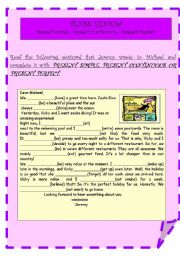 English Worksheet: TENSE REVIEW PRESENT SIMPLE, PRESENT CONTINUOS, PRESENT PERFECT
