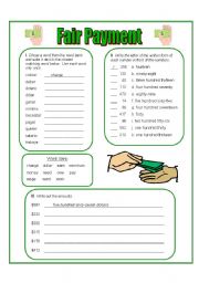 English Worksheet: Fair Payment