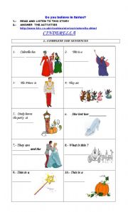 English Worksheet: CINDERELLA