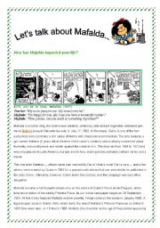 English Worksheet: The History of Mafalda