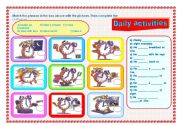 English Worksheet: daily activities