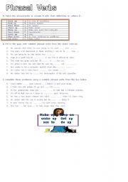 English worksheet: phrasel  verbs