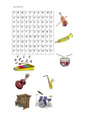 English Worksheet: musical instrument