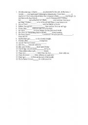 English Worksheet: Verb tenses