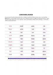 English worksheet: Making Compound words