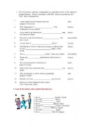 English Worksheet: Superlatives and comparatives