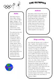 English Worksheet: THE OLYMPICS