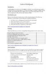 English worksheet: Lisbon WebQuest