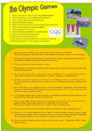 English Worksheet: Olympic Games