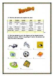 English worksheet: Travelling