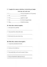 English worksheet: Past Simple Worksheet