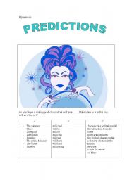 English Worksheet: predictions