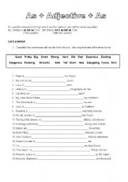 English Worksheet: As + Adjective + As
