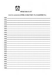 English worksheet: Time Exercise 