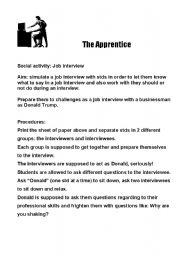 English Worksheet: The apprentice - Job interview