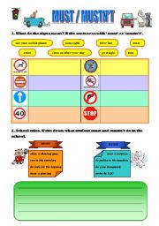 English Worksheet: MUST and MUSTNT