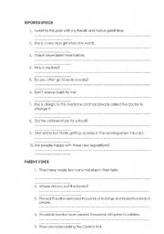 English worksheet: Reported Speech