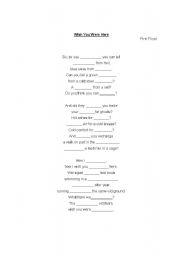 English worksheet: Wish You Were Here