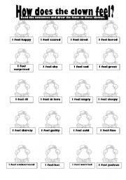 English Worksheet: Draw the face to the clown