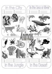 Animals Picture Dictionary Part 1 - Fill in the Blanks - Greyscale