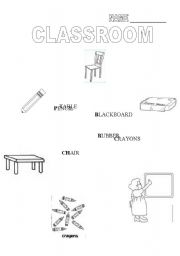 English worksheet: classroom