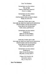 Somewhere over the Rainbow Lyrics & Fill in the GAP