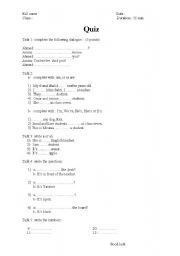 English Worksheet: Quiz