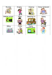 English Worksheet: ing bingo verbs