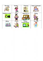 English worksheet: ing bingo verbs