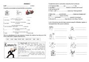 English Worksheet: Review: Pte continuous, Imperatives and Possessive adjectives