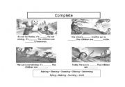 English Worksheet: Seasons and Present Continuous