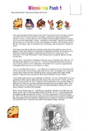 English Worksheet: WINNIE THE POOH READING