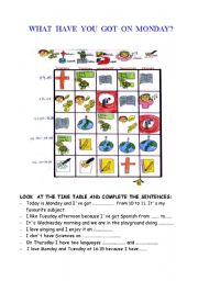 English Worksheet: timetable 2