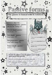 English Worksheet: passive forms