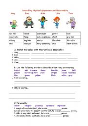 English Worksheet:  people