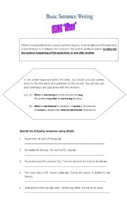 English worksheet: Sentence Writing