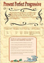 English Worksheet: Present Perfect Progressive