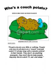 English Worksheet: couch potato