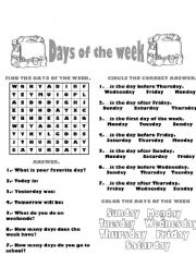 Days of the week