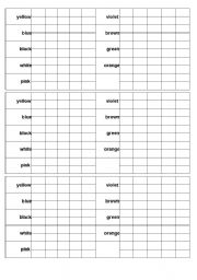 English Worksheet: Colours and numbers