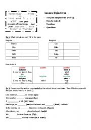 English worksheet: past simple