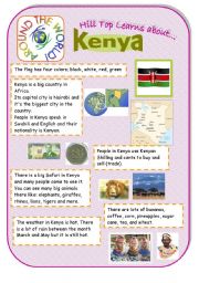 English Worksheet: Kenya - an introduction to the country and culture