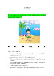 English worksheet: SUMMER