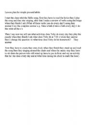 English Worksheet: present simple lesson plan