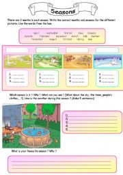 English Worksheet: Seasons & Months