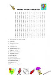 English Worksheet: inventions crossword