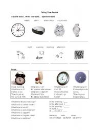 English Worksheet: Telling Time