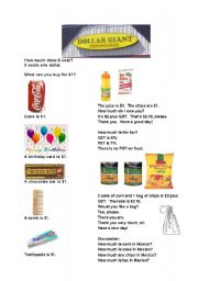 English Worksheet: Dollar Store