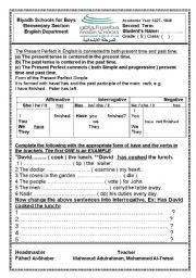 English Worksheet: present perfect